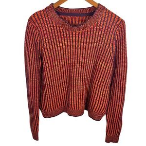 Multicolored Oversized Whimsigoth Sweater Medium Chunky Knit Indie Boho Layers